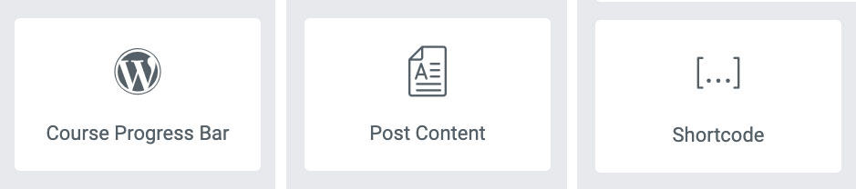 3 Elementor widget types: progress, post content & shortcode