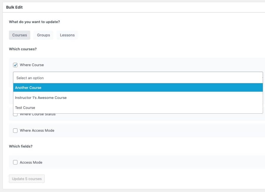 How to Bulk Edit LearnDash Courses, Lessons & Groups (no plugin)